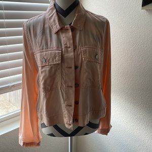 Pink lightweight button up jacket
